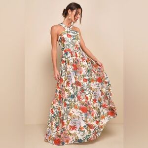 Lulu's Floral Maxi Dress - Multicolor